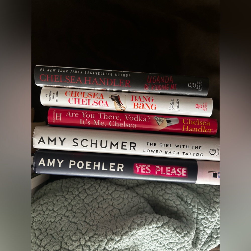 5 Comedy books, Amy Schumer and Chelsea Handler. Perfect condition, no marks
